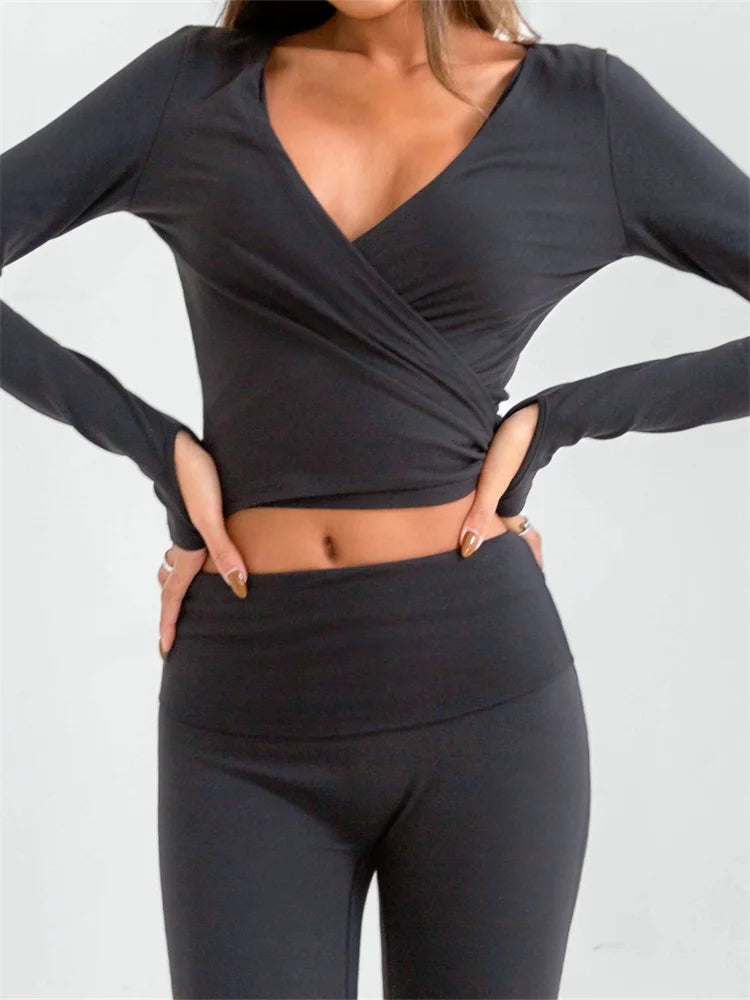 Women's Bandage Wrap Shirt Long Sleeve (FREE SHIPPING)