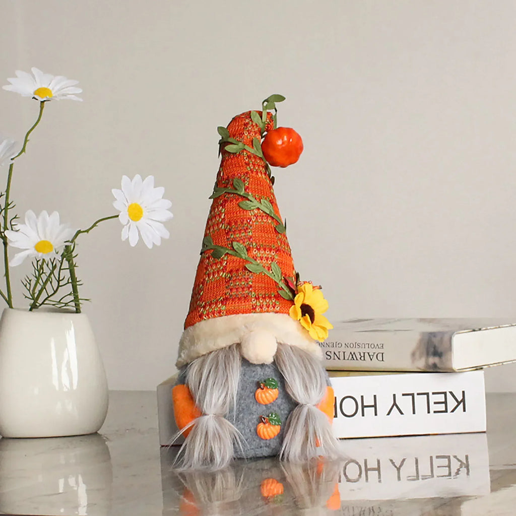 Fall Gnome Pumpkin Maple Sunflower Harvest