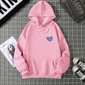 A Simple Depiction Of Love Printed Women Hooded Graphic Funny Hoodies O-Neck Loose Casual Tops Sport Street Fashion Sweatshirt