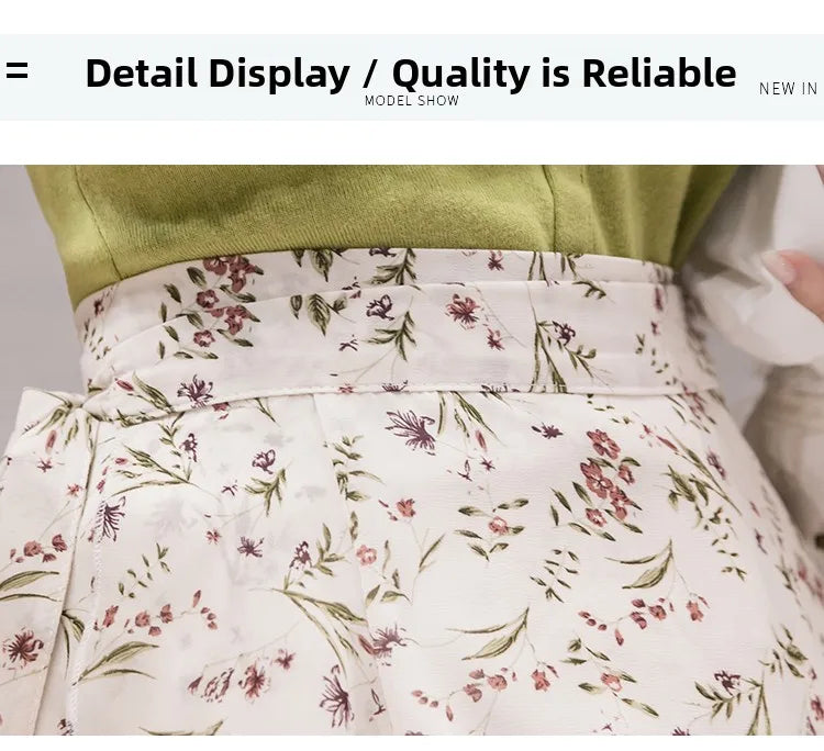 Summer Beach Skirt for Women Floral Print Gown