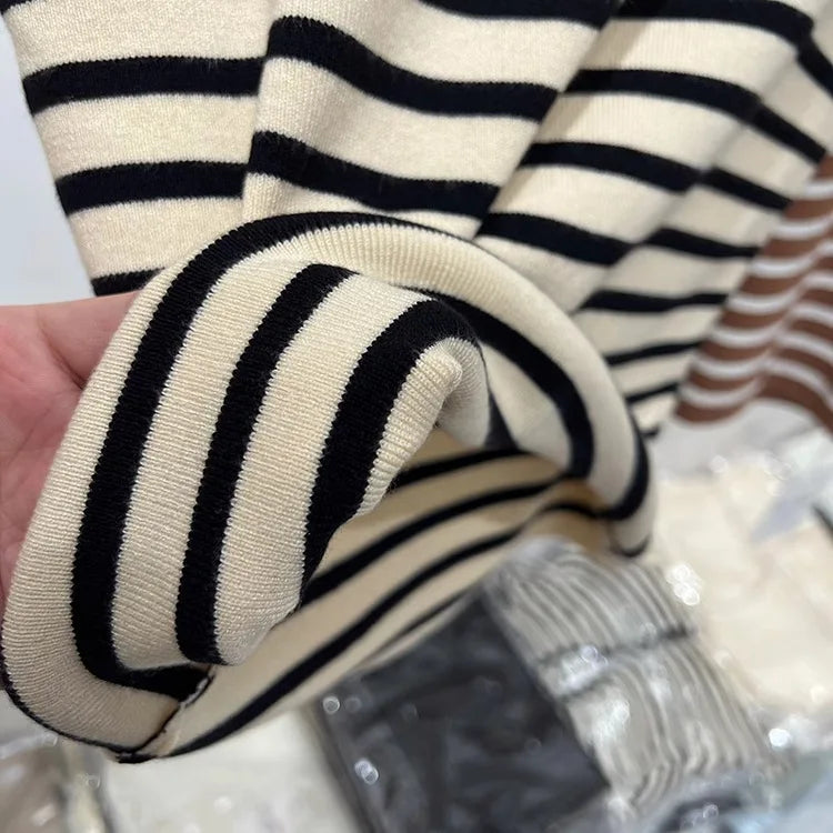Half Turtleneck Pullover Striped Sweater (FREE SHIPPING)