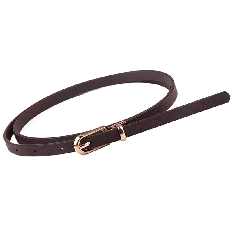 Women's Thin Pin Buckle Belt – Adjustable, Slim Waistband for Dresses & Jeans