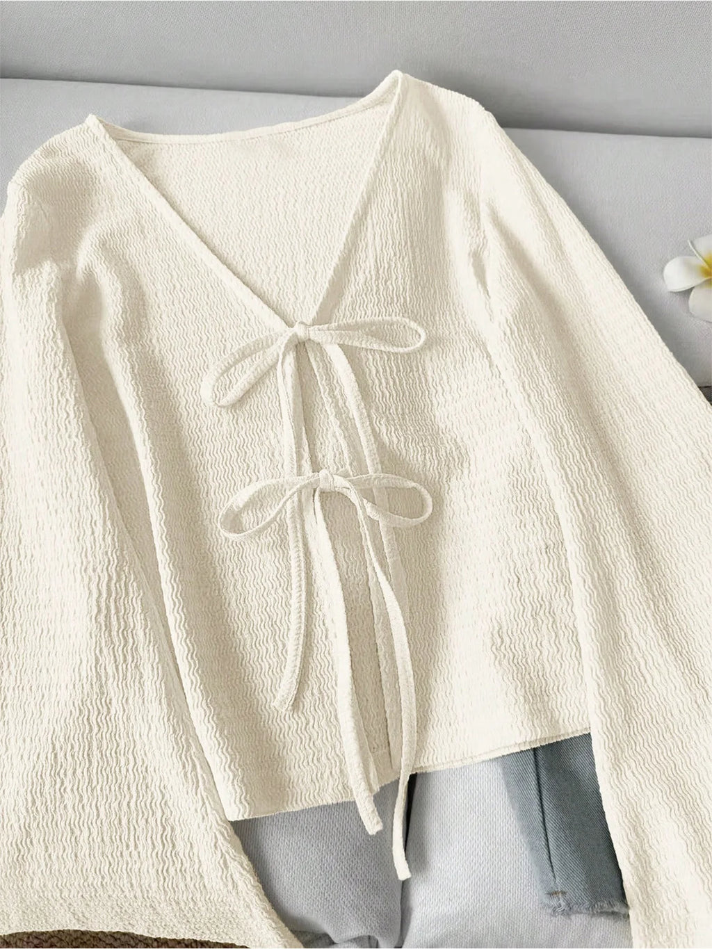 Flared Sleeve with thin lace up cardigan jacket (FREE SHIPPING)