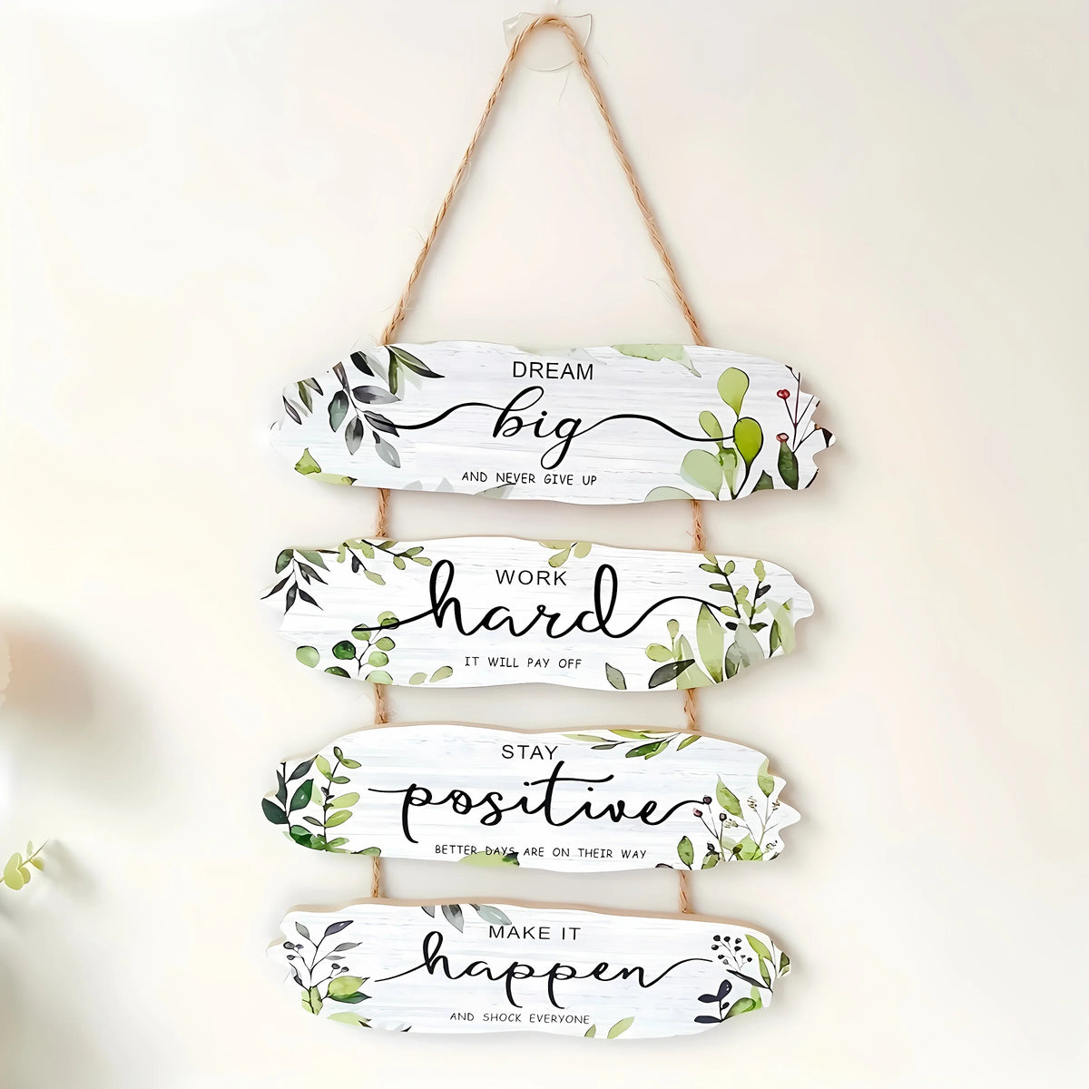 1pc Rustic Wooden Inspirational Hanging Festive Decor