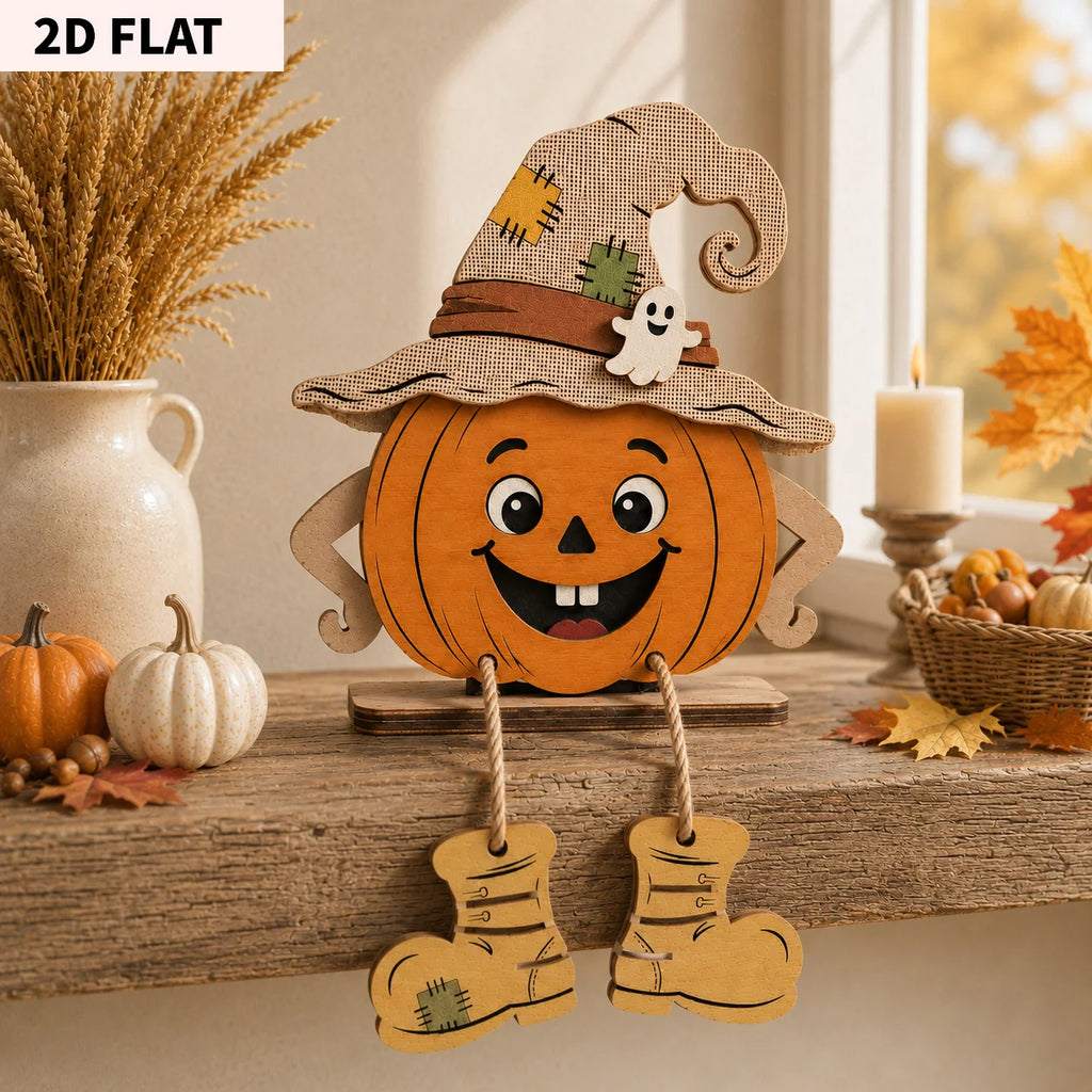 2D Flat, Halloween Decor Autumn Wooden Decorative Plaques