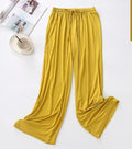 Women's soft ice silk wide leg pants High waist loose comfortable straight leg casual pants suitable for outdoor black pants