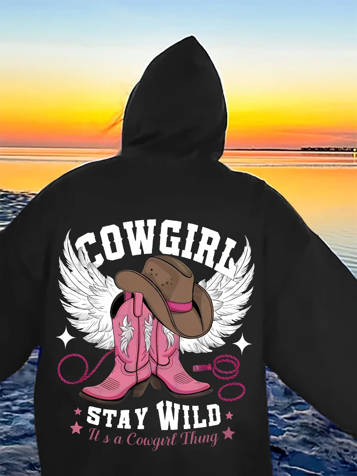 Women's Cowgirl Western Graphic Hoodie – Chic, Bold & Country-Inspired