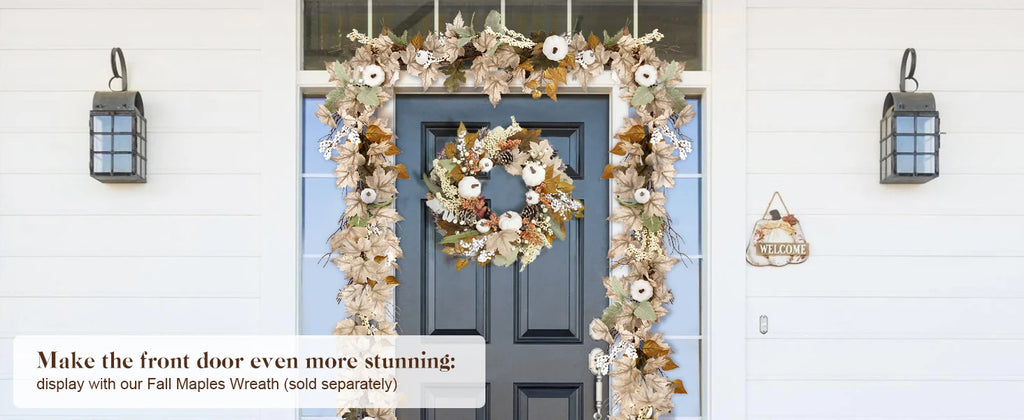 1.75m Maple Leaf Pumpkin Berry garland - Thanksgiving Harvest decoration