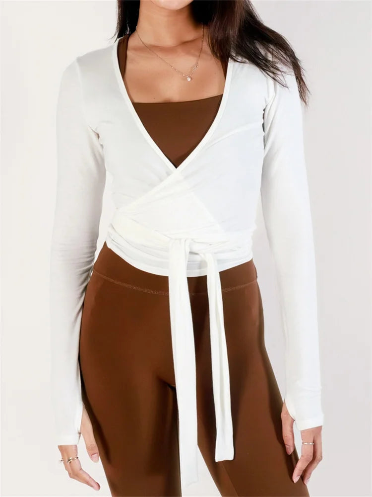 Women's Bandage Wrap Shirt Long Sleeve (FREE SHIPPING)