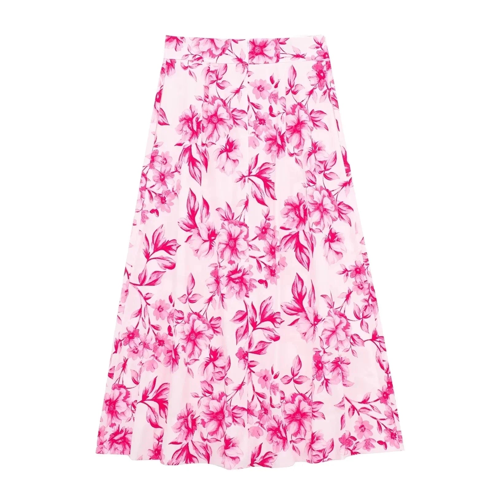 Sweet Pink Floral Print, Pleated Skirt (FREE SHIPPING)