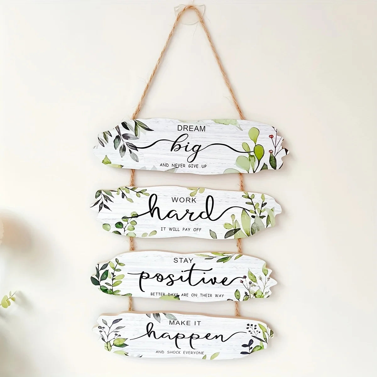 1pc Rustic Wooden Inspirational Hanging Festive Decor