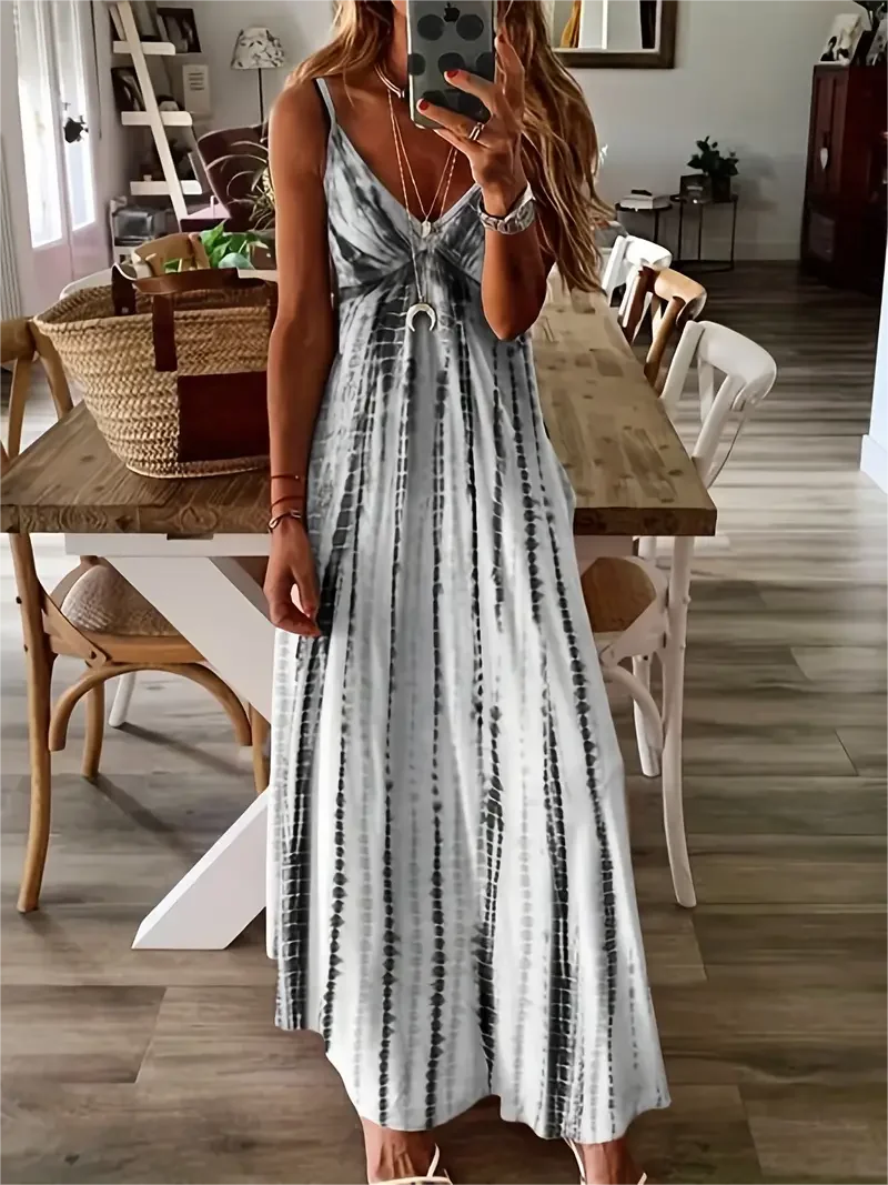 Women's Graphic Print Maxi Dress – Bold, Statement-Making Floor-Length Style