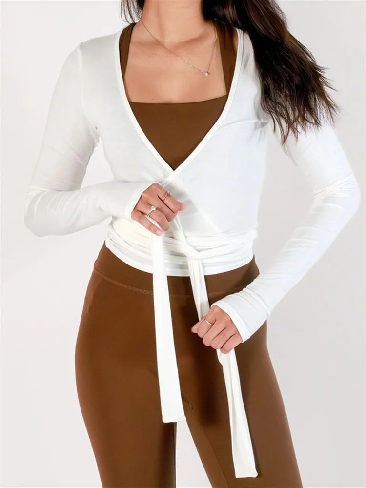 Women's Bandage Wrap Shirt Long Sleeve (FREE SHIPPING)