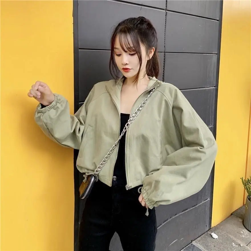Clothes for Thin Style Women Sweatshirts Y2k Sweatshirt Solid Color Zip Hoodie Clothing Female Versatile Trend Streetwear