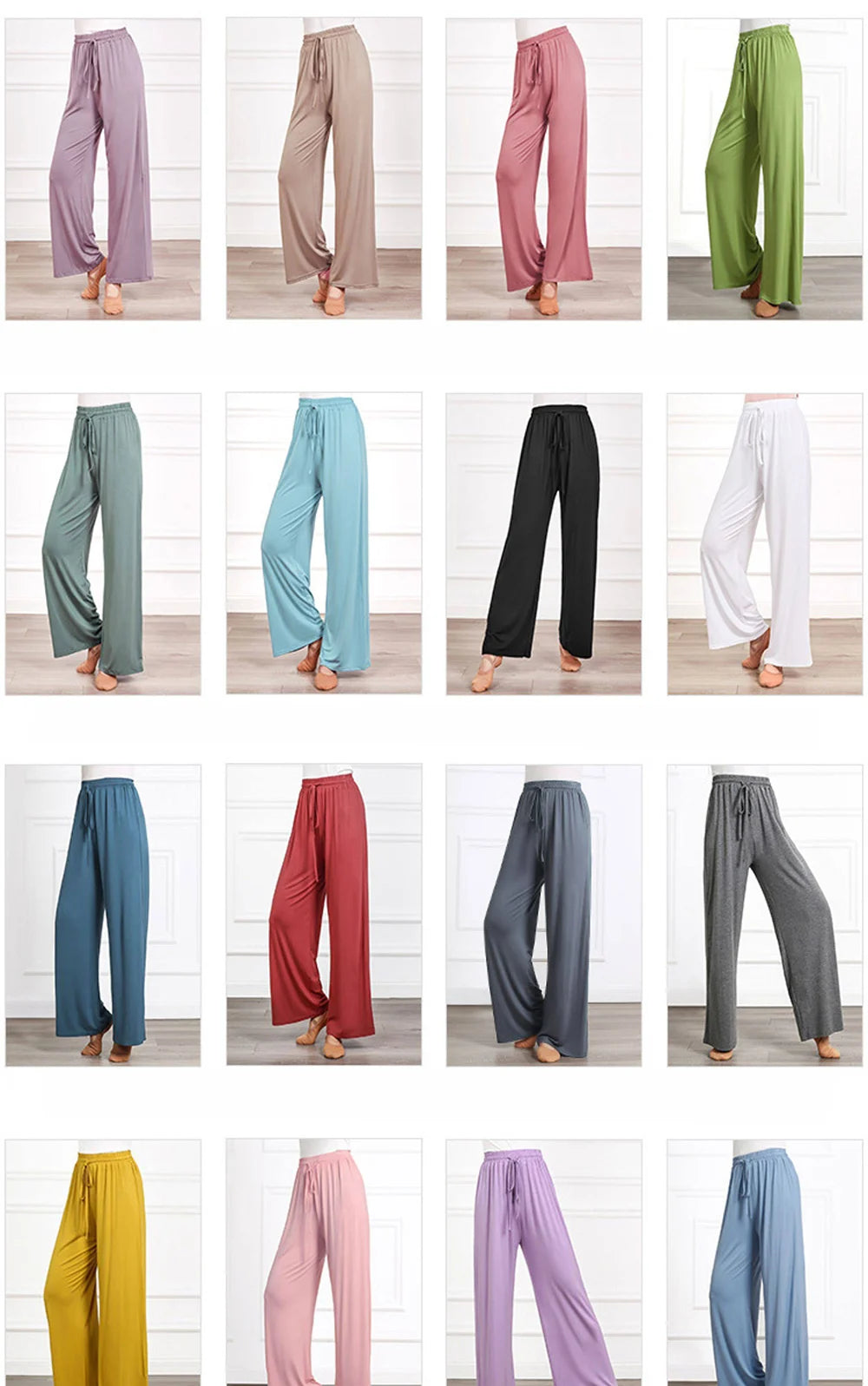 Women's soft ice silk wide leg pants High waist loose comfortable straight leg casual pants suitable for outdoor black pants