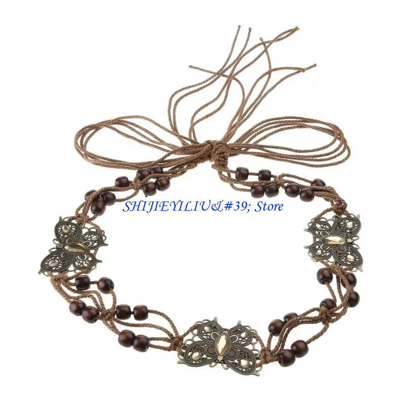 Beaded Butterflies Vintage Tassel Waist Belt (FREE SHIPPING)