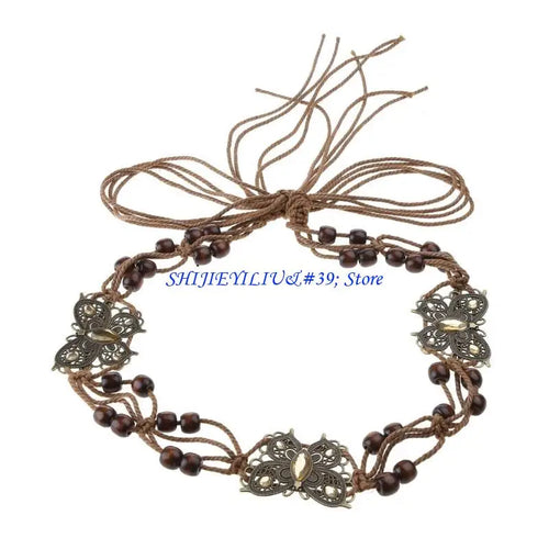 Beaded Butterflies Vintage Tassel Waist Belt (FREE SHIPPING)