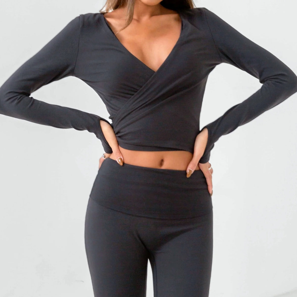 Women's Ballet Wrap Shirt – V-Neck, Tie-Front, Feminine & Flowy