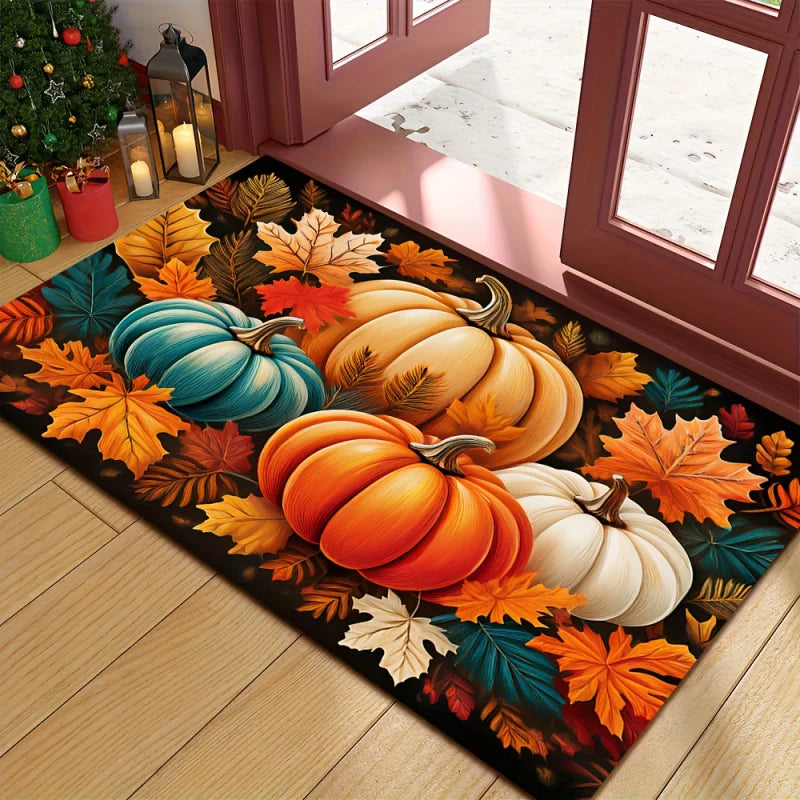 Fall Pumpkin Welcome Mat Indoor Outdoor Doormat
