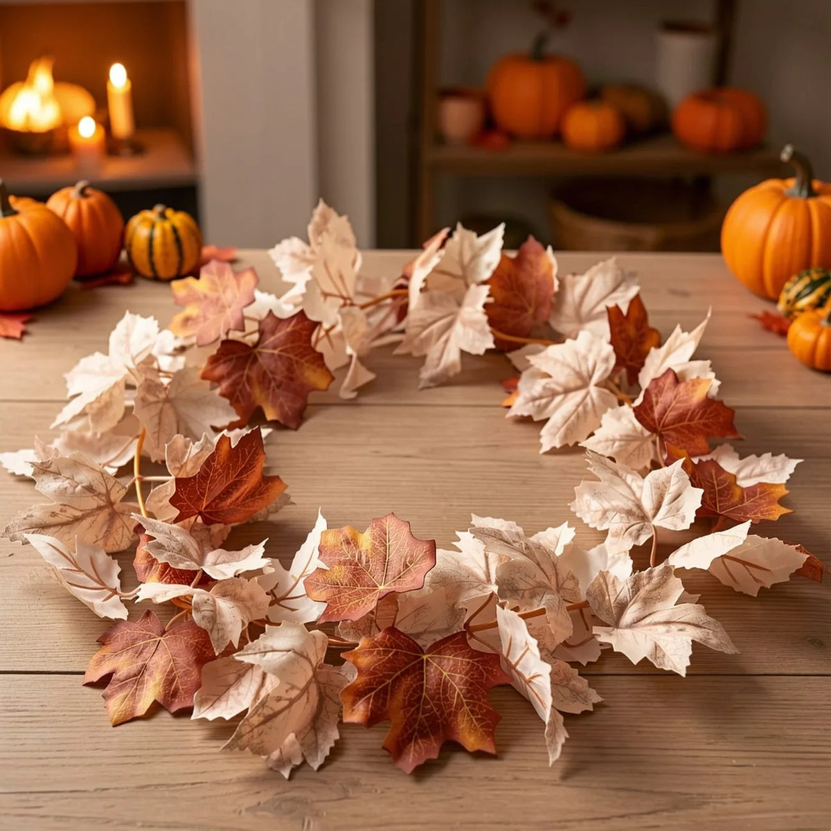 Artificial Fall Maples Leaves Garland
