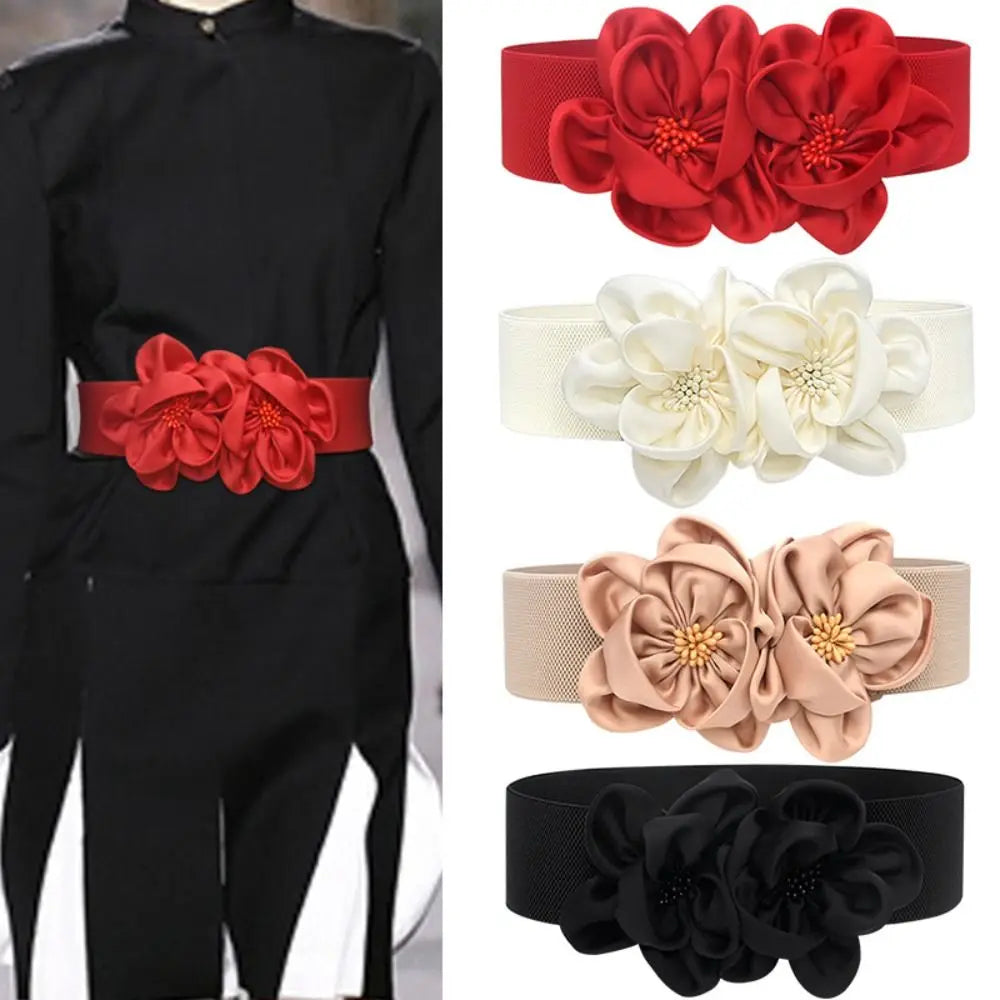 Women Fashion Floral Wide Elastic Belt (FREE SHIPPING)