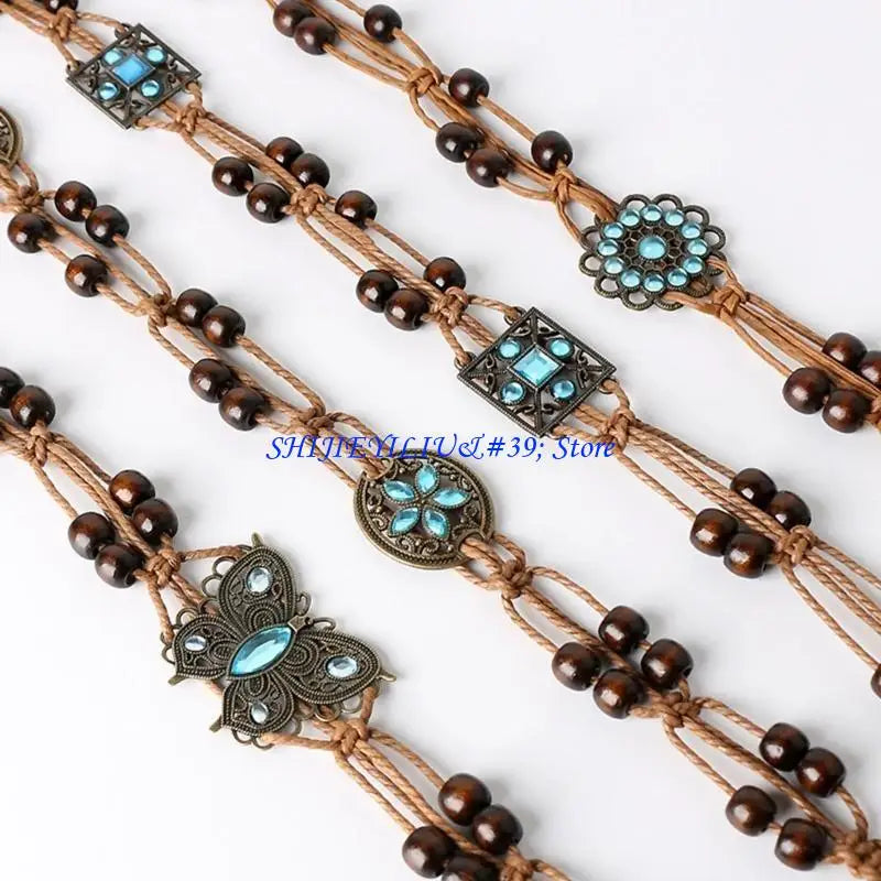 Beaded Butterflies Vintage Tassel Waist Belt (FREE SHIPPING)