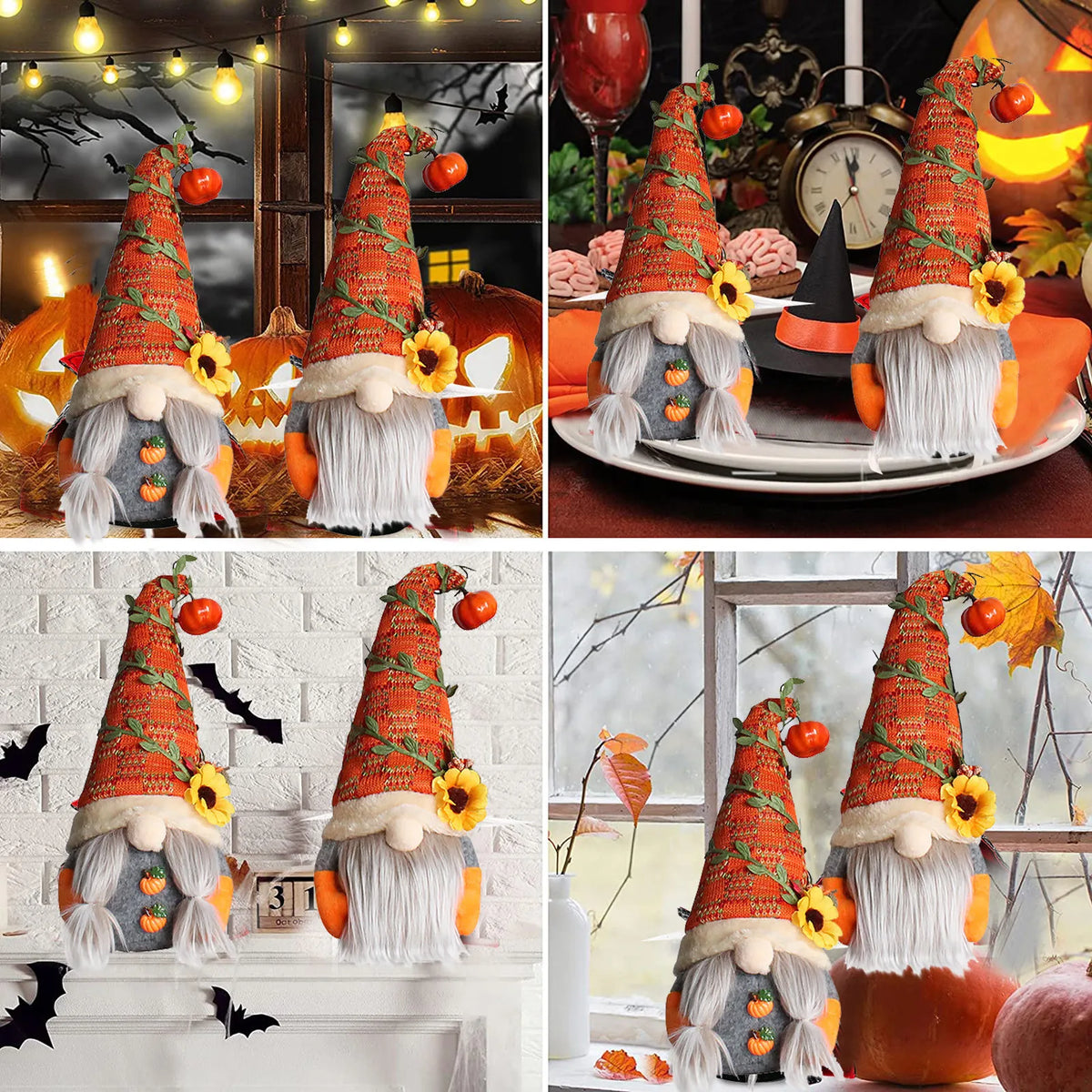 Fall Gnome Pumpkin Maple Sunflower Harvest