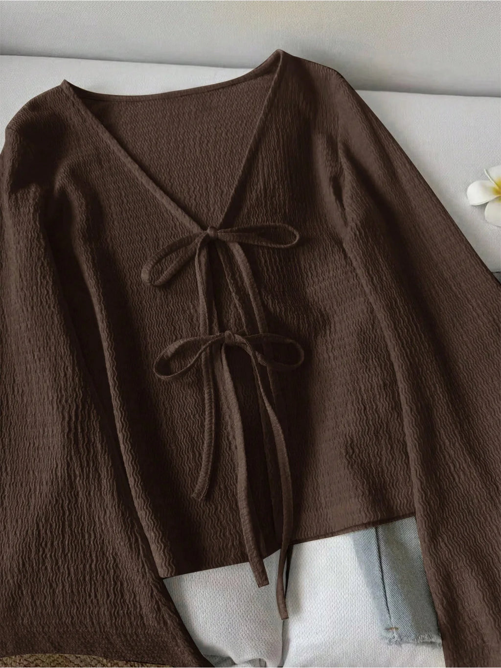 Flared Sleeve with thin lace up cardigan jacket (FREE SHIPPING)