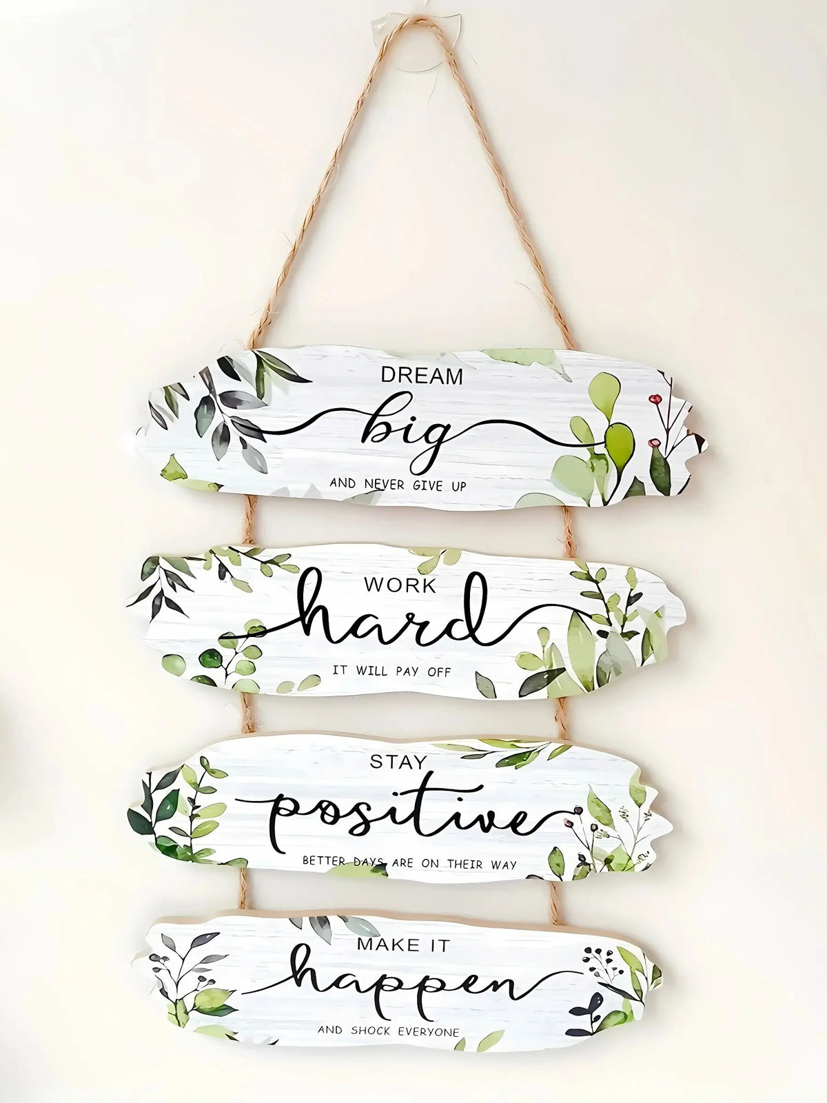 1pc Rustic Wooden Inspirational Hanging Festive Decor