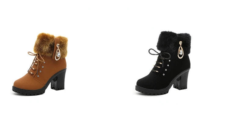 Suede Women Boots Winter Designer High Heels Shoes for Women (FREE SHIPPING)