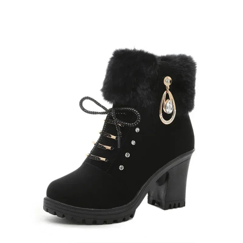 Suede Women Boots Winter Designer High Heels Shoes for Women (FREE SHIPPING)