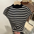 Half Turtleneck Pullover Striped Sweater (FREE SHIPPING)