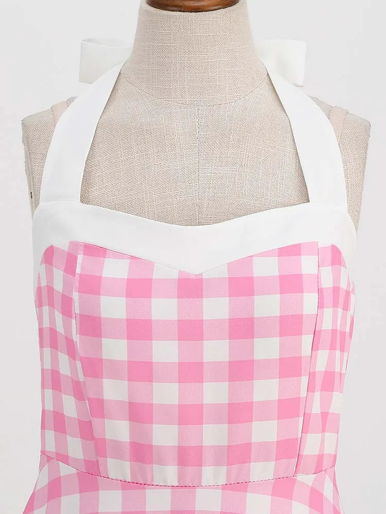 Women's Vintage Polka Dot Party Dress with Belt – 50s/60s Retro Charm