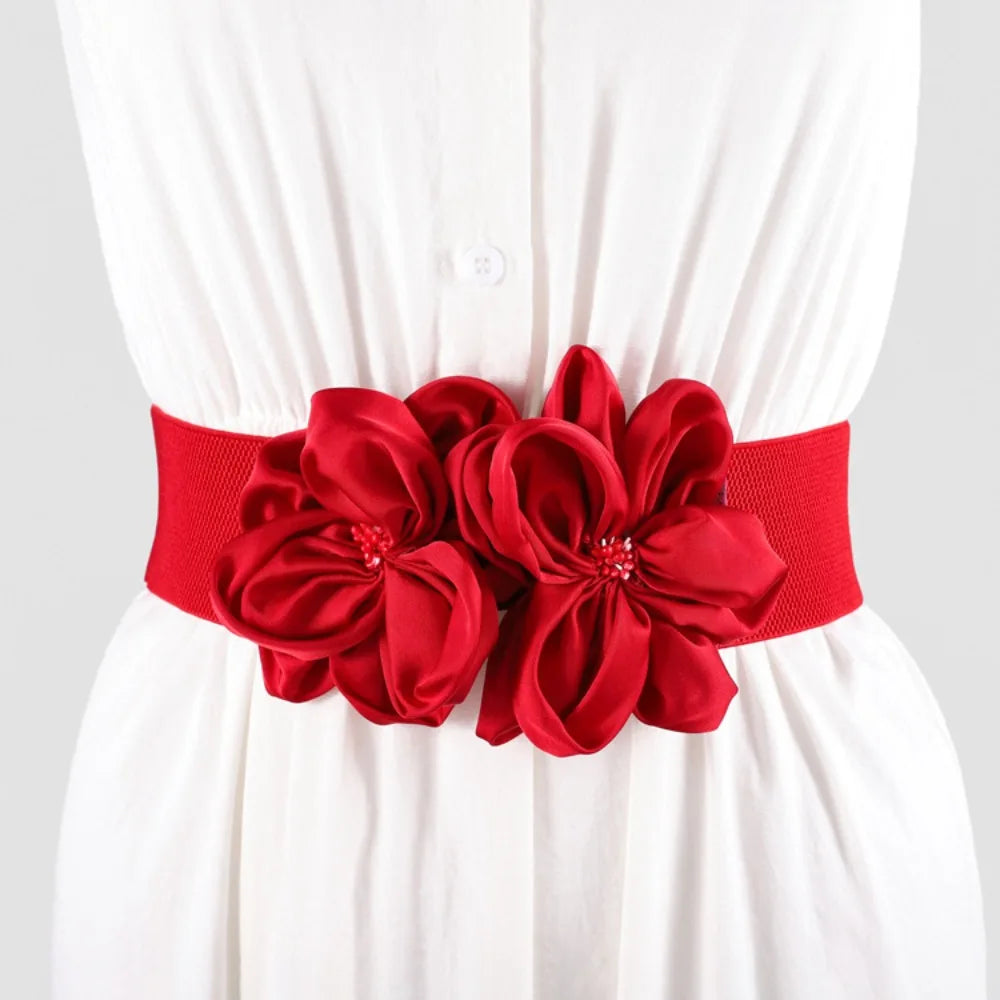 Women Fashion Floral Wide Elastic Belt (FREE SHIPPING)