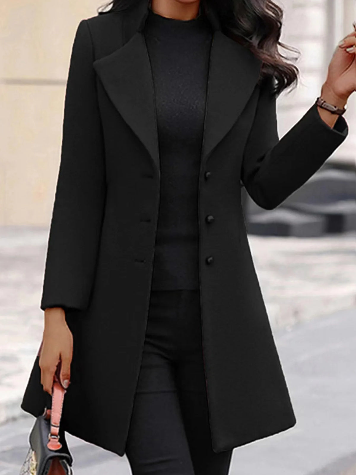 Women's Wool, Mid-Length Coat (FREE SHIPPING)
