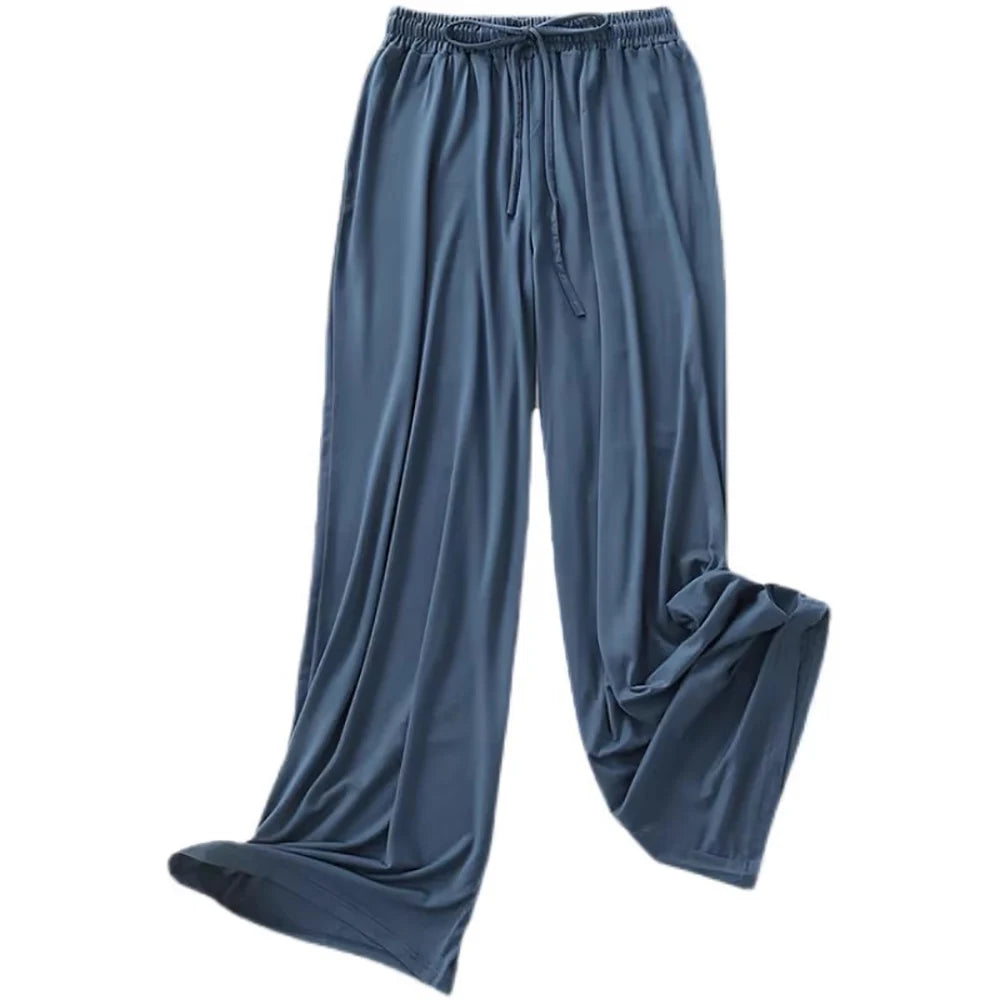 Women's soft ice silk wide leg pants High waist loose comfortable straight leg casual pants suitable for outdoor black pants