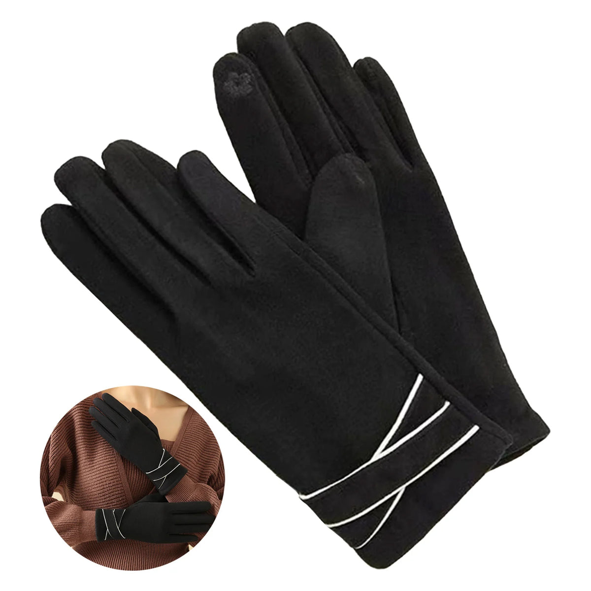 Women's Fleece Touchscreen Gloves – Thick, Warm & Winter-Ready