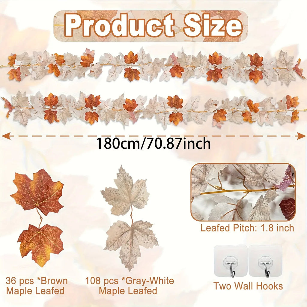 Artificial Fall Maples Leaves Garland