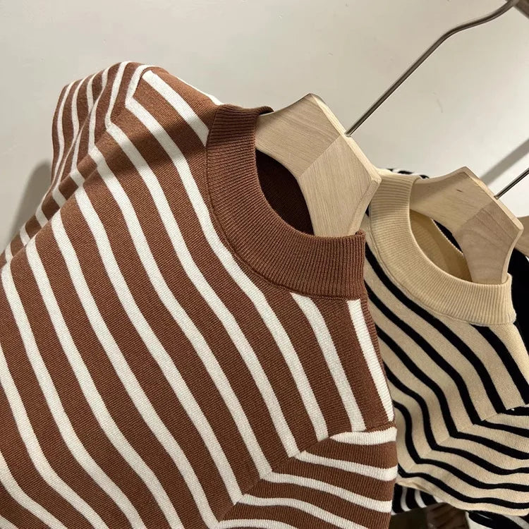 Half Turtleneck Pullover Striped Sweater (FREE SHIPPING)