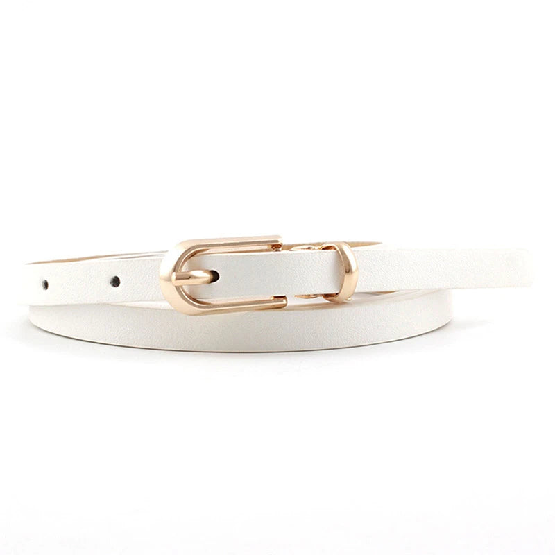 Women's Thin Pin Buckle Belt – Adjustable, Slim Waistband for Dresses & Jeans