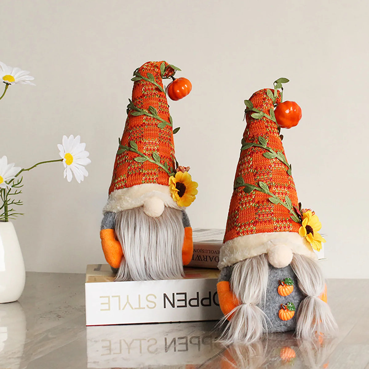 Fall Gnome Pumpkin Maple Sunflower Harvest