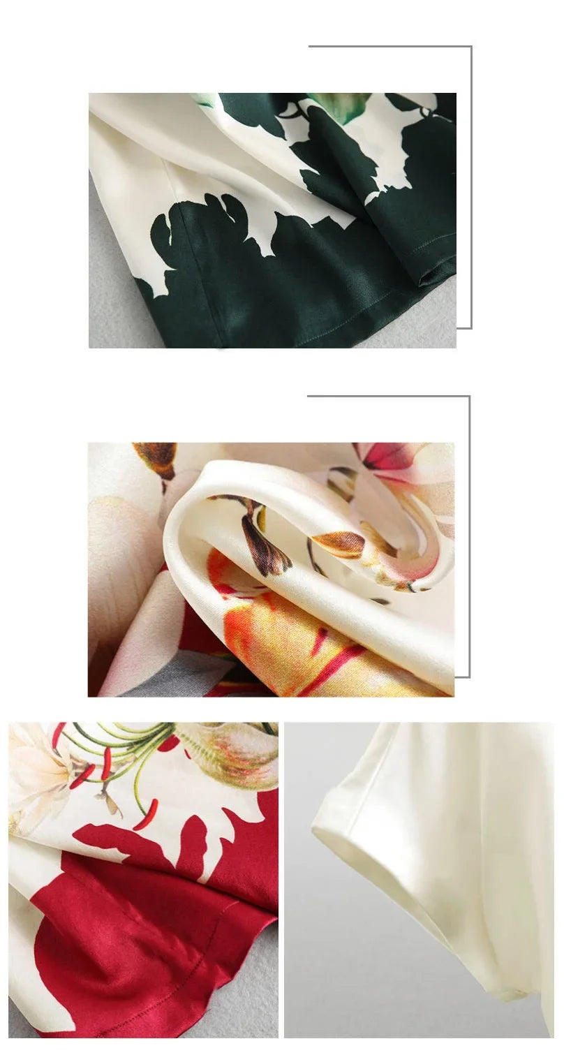 Plus Size Women's Silk Satin Print Blouse (FREE SHIPPING)