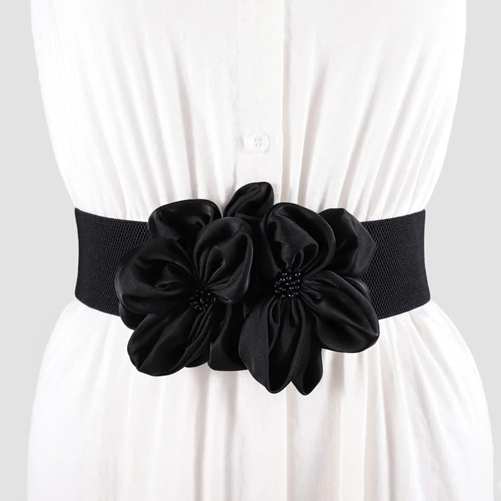 Women Fashion Floral Wide Elastic Belt (FREE SHIPPING)