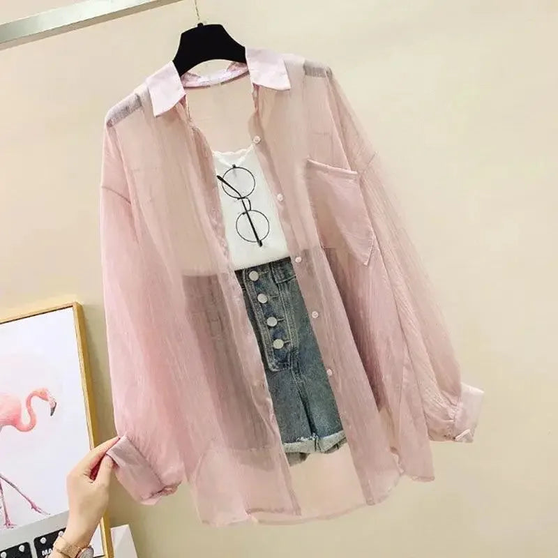 Women's Lightweight Chiffon Blouse – Elegant, Flowy, Dressy Casual