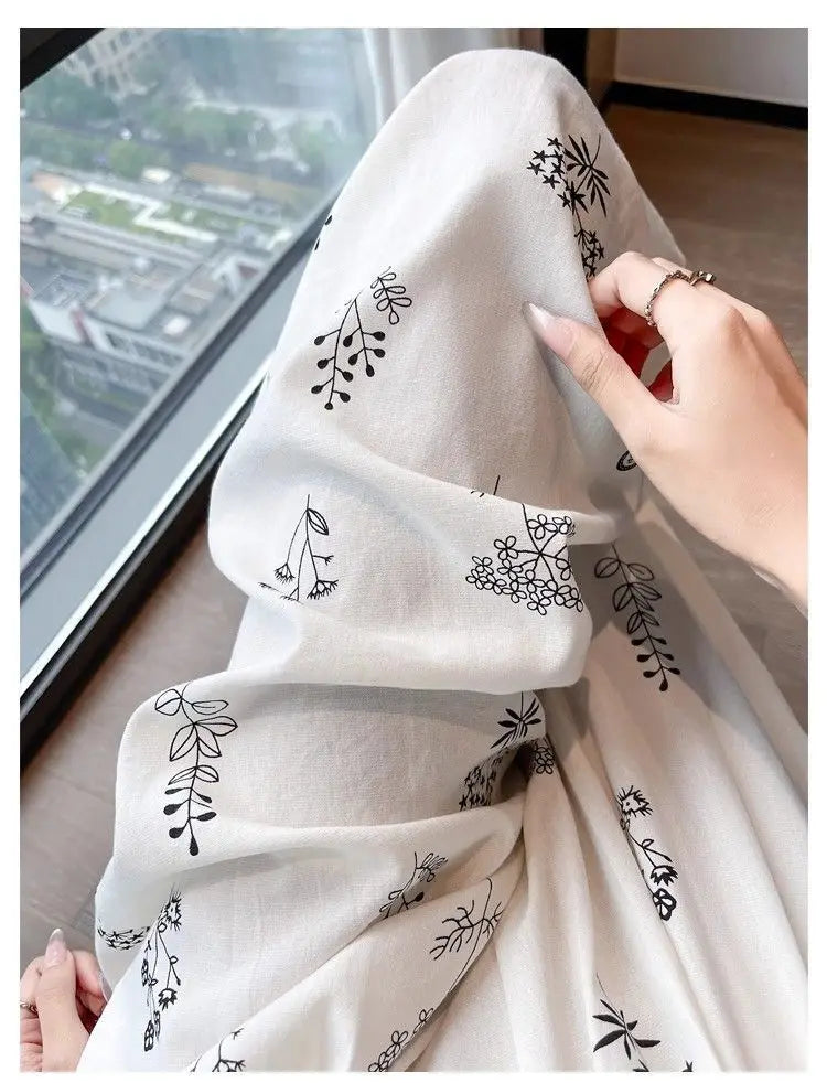 Women's Retro Comfortable Pants Printed Thin Office Lady Fashion New Arrival Trendy Breathable