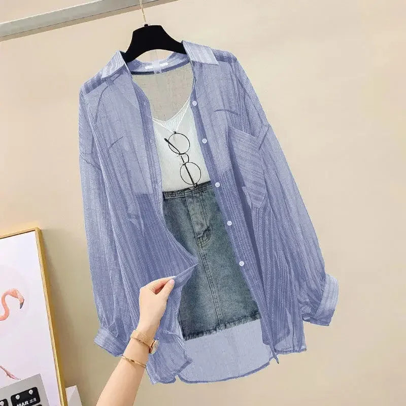 Women's Lightweight Chiffon Blouse – Elegant, Flowy, Dressy Casual