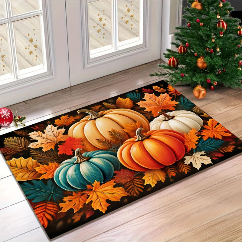 Fall Pumpkin Welcome Mat Indoor Outdoor Doormat