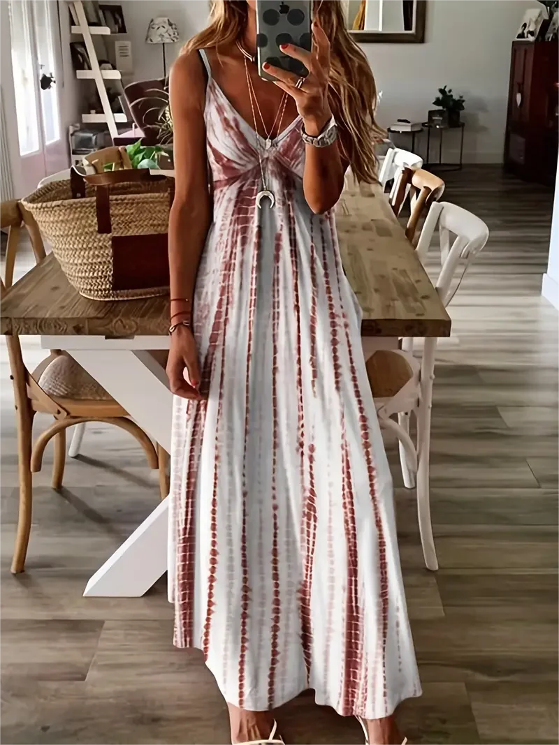 Women's Graphic Print Maxi Dress – Bold, Statement-Making Floor-Length Style