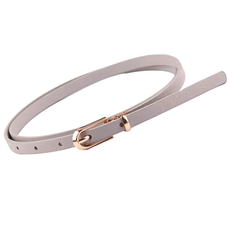 Women's Thin Pin Buckle Belt – Adjustable, Slim Waistband for Dresses & Jeans