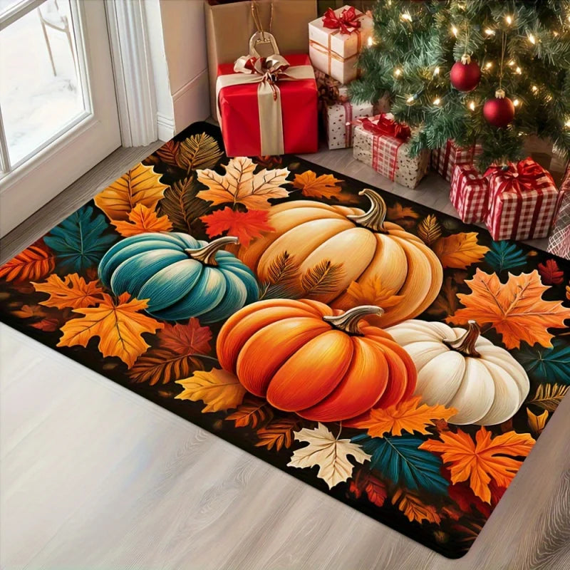 Fall Pumpkin Welcome Mat Indoor Outdoor Doormat